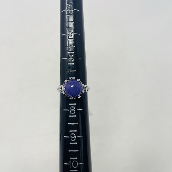 Karis Collection Burmese Purple Jade Size 7 Platinum Bond Brass Ring 4.70ct 5004 - Picture 6 of 7